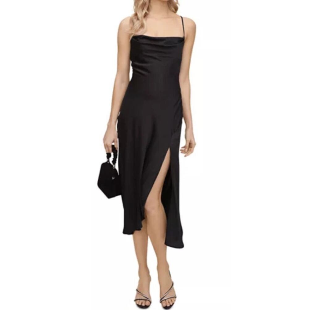 NEW ASTR the LABEL REVOLVE Strappy Cowl Neck Midi Slip Dress Size S